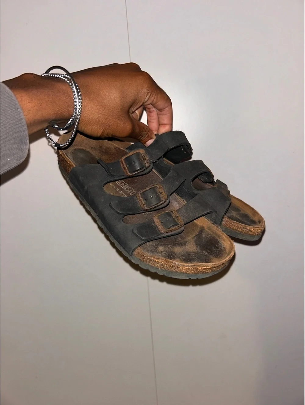 Birkenstock Arizona Black Leather Sandals Size 41
